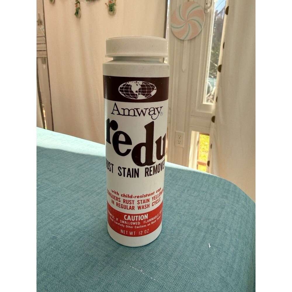 Vintage 1974 Amway ReDu Rust Stain Remover 12 oz Open Bottle Full